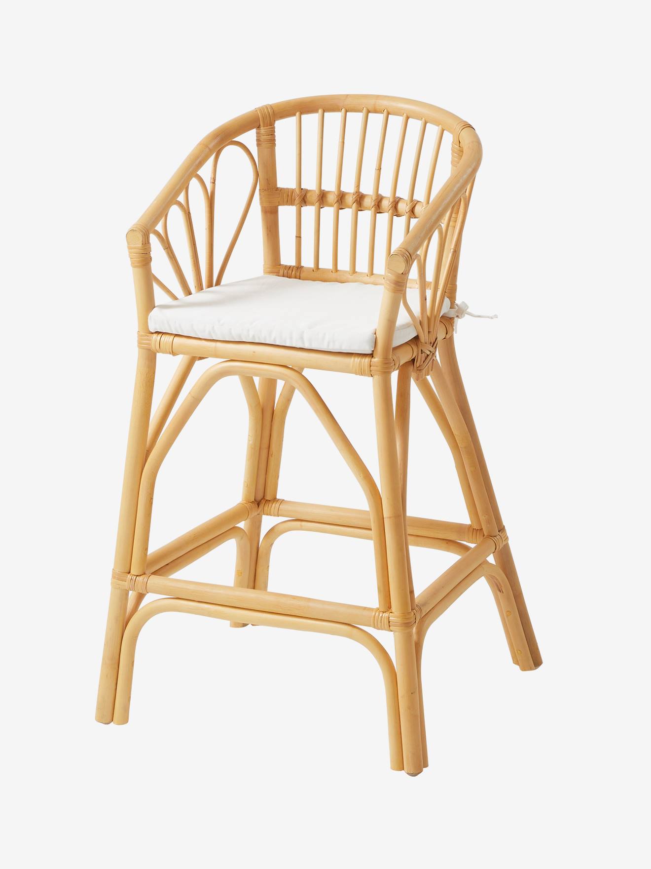 Chaise surélevée enfant en rotin bois