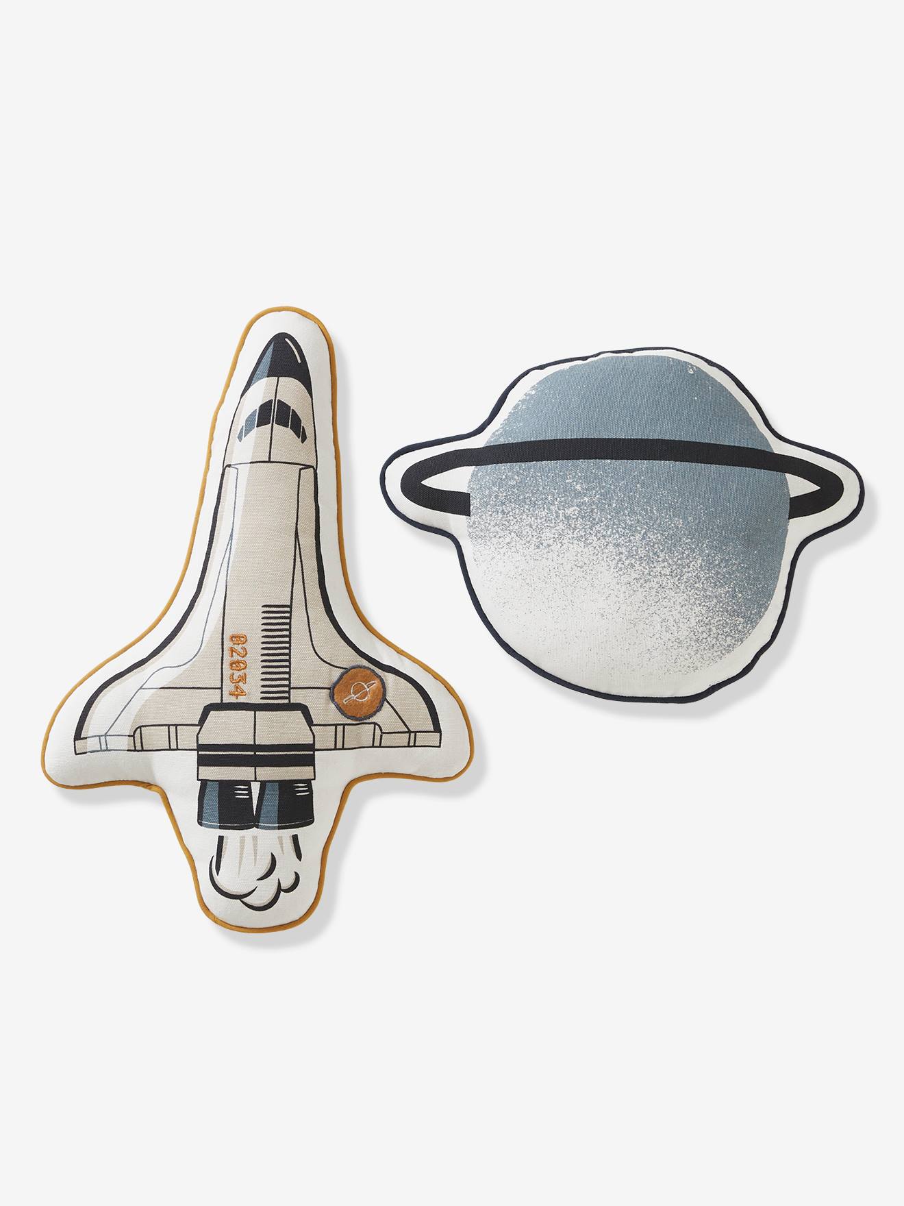 Lot de 2 coussins Space bleu imprimé