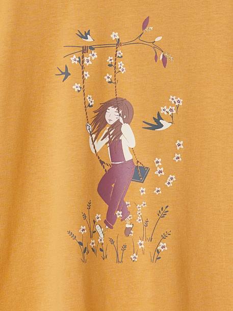 T-shirt Fille Manches Longues Vertbaudet Avec Motif En Relief - Gris Foncé, Taille 14 Ans