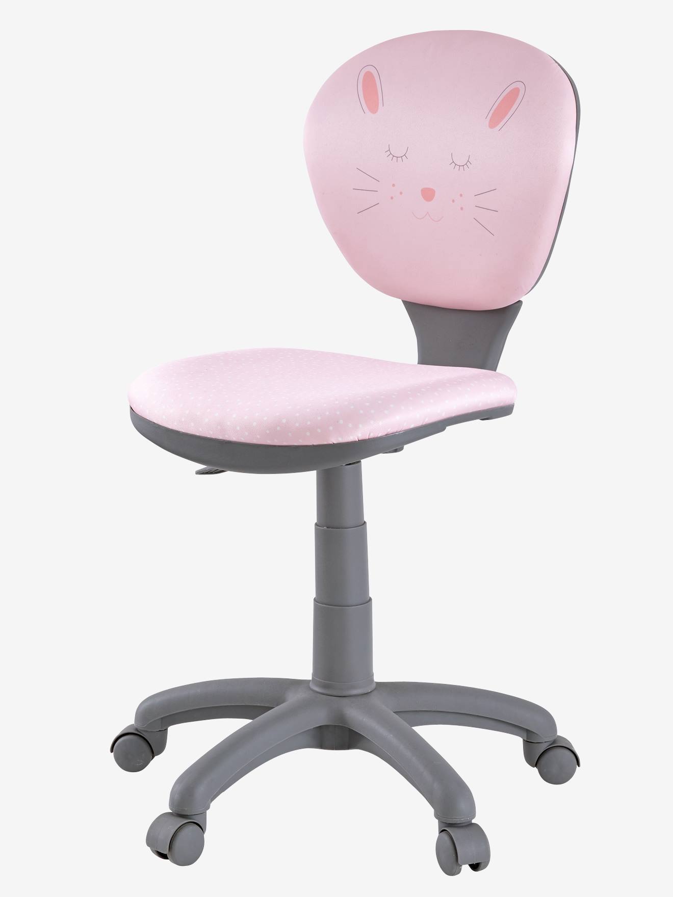 Chaise de bureau enfant à roulettes - rose