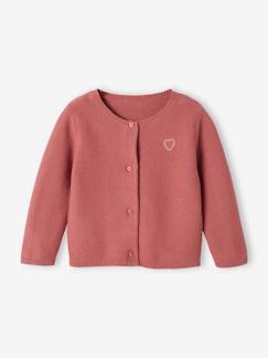 -Cardigan broderie dorée coeur bébé