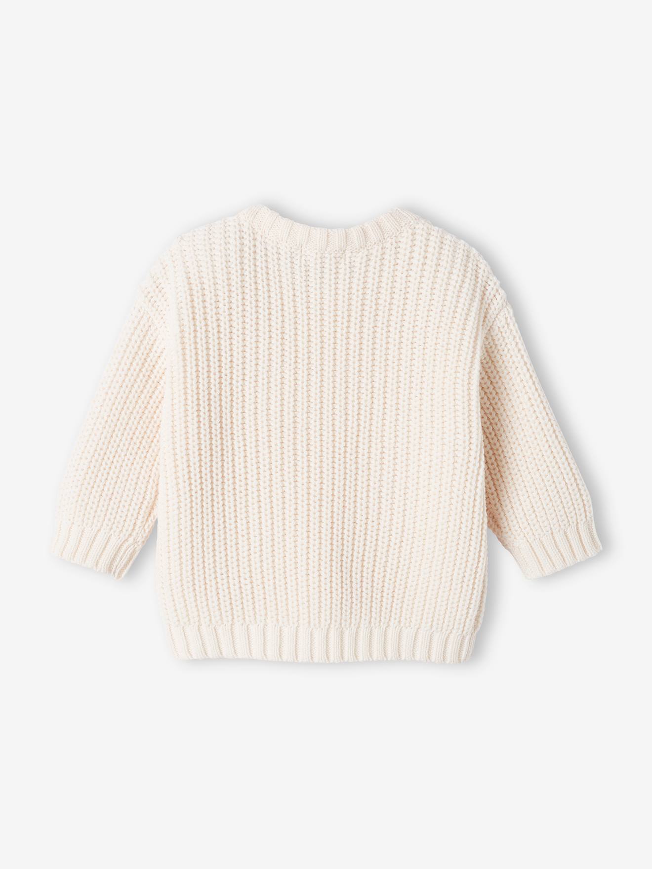 Pull bébé garçon en côte perlée écru (Vertbaudet) - Image 1