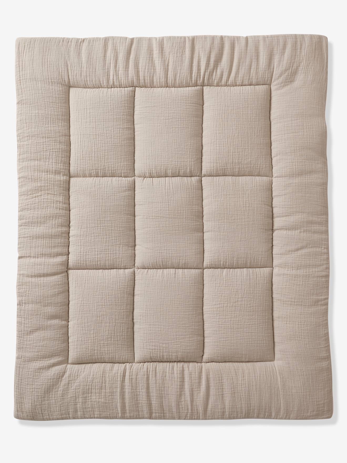 Tapis de sol / Fond de parc uni gaze et percale de coton taupe (Vertbaudet) - Image 2