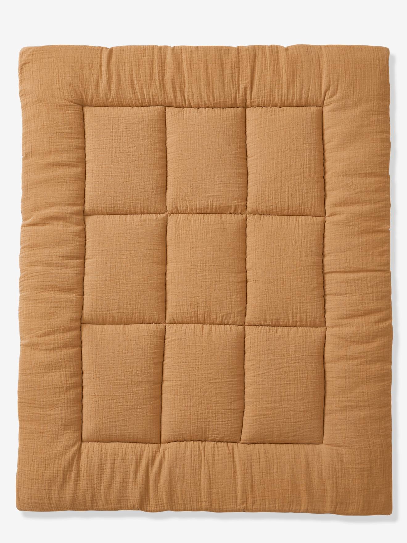 Tapis de sol / Fond de parc uni gaze et percale de coton ocre (Vertbaudet) - Image 2