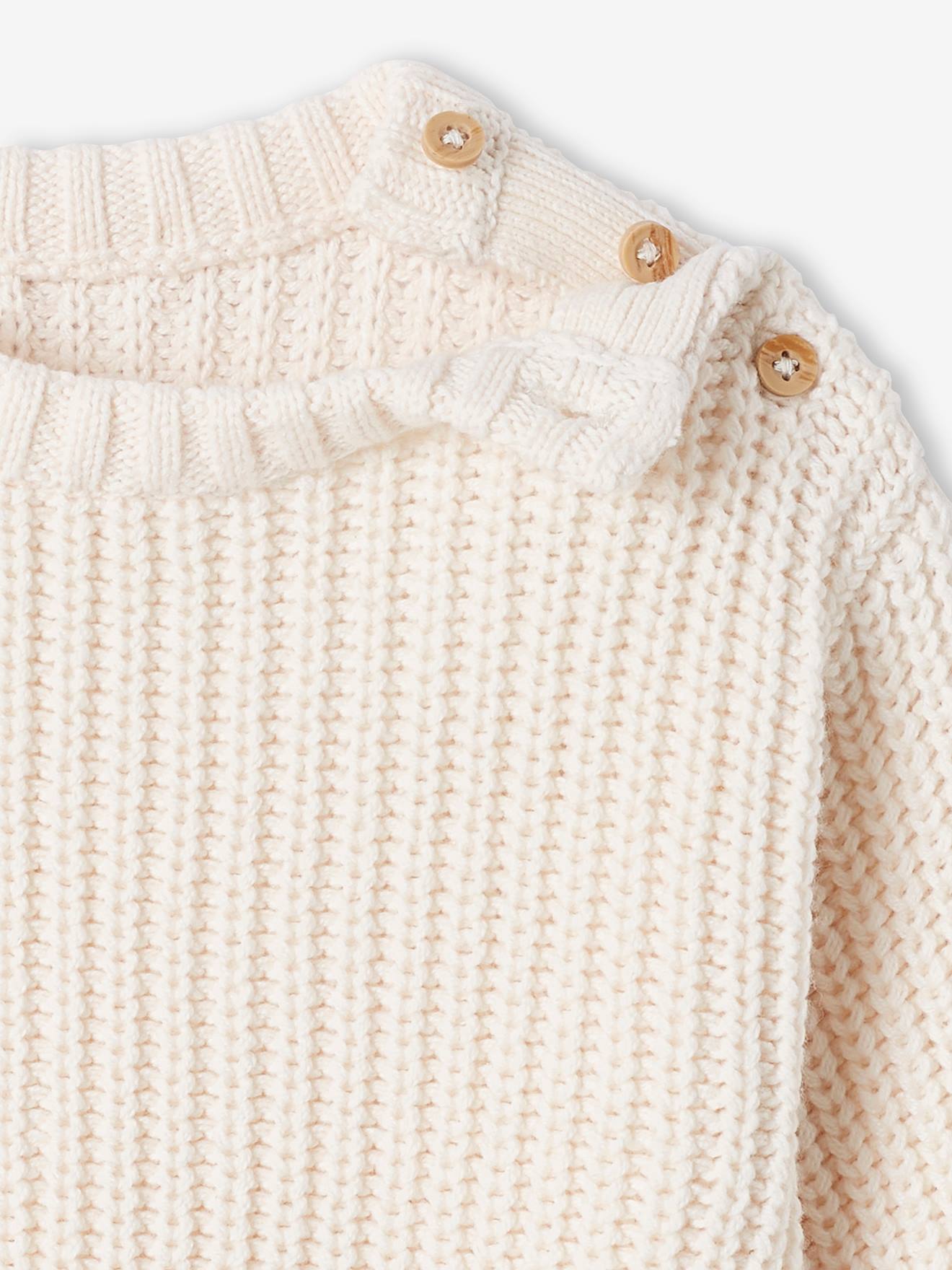 Pull bébé garçon en côte perlée écru (Vertbaudet) - Image 2