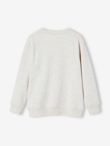Sweat Basics motifs graphiques garçon blanc chiné+bleu nuit+bordeaux+noix de pécan+vert 4 - vertbaudet enfant 