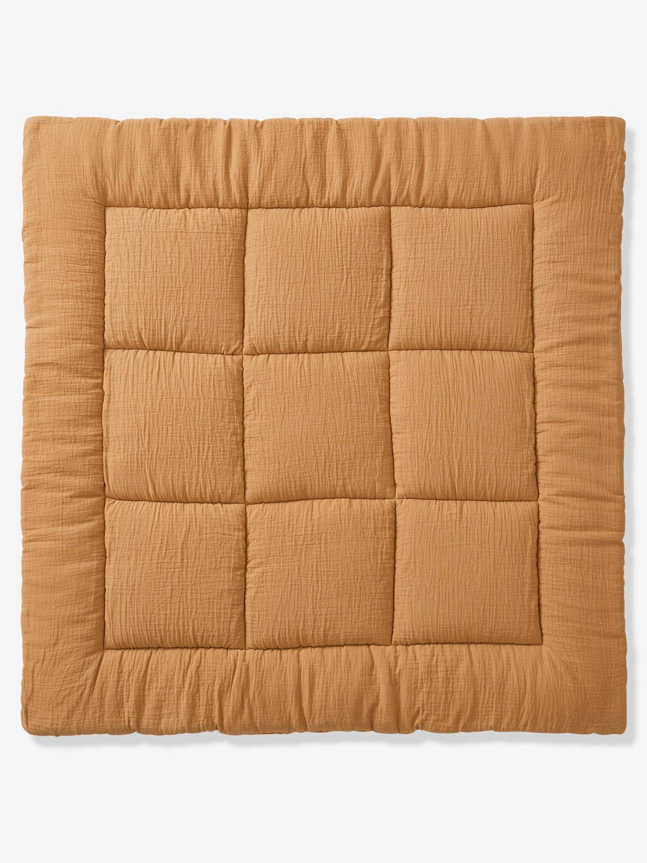 Vertbaudet - Tapis de sol / Fond de parc uni gaze et percale de coton ocre