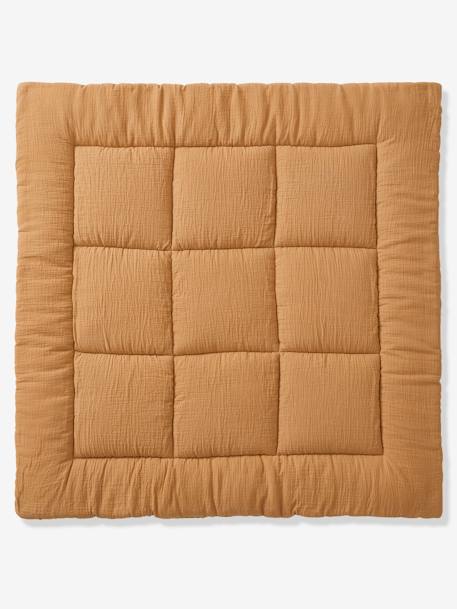 Vertbaudet - Tapis de sol / Fond de parc uni gaze et percale de coton ocre