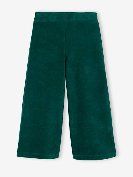 Pantalon large en velours fille marron+vert sapin 12 - vertbaudet enfant 