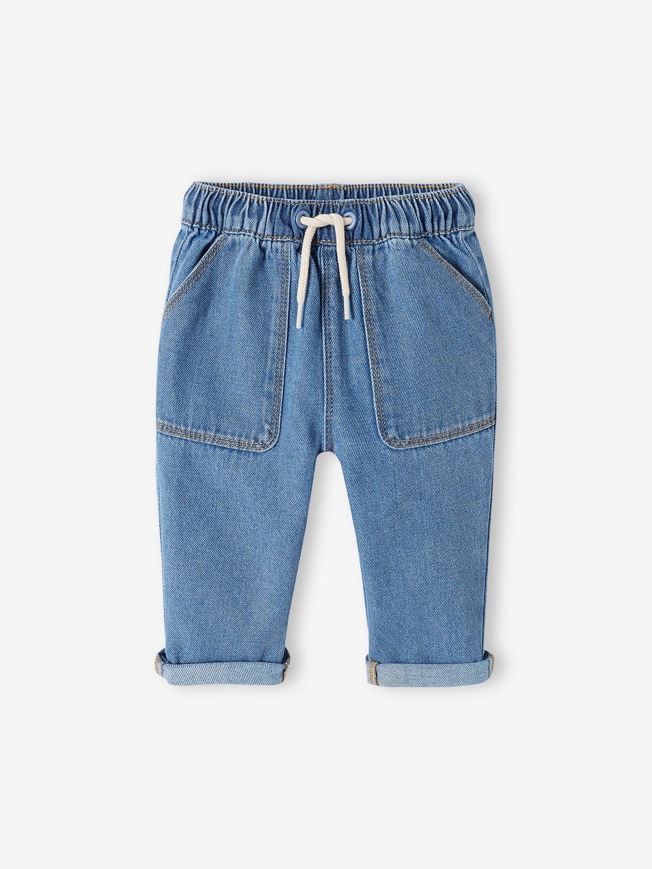 Jean bébé taille élastiquée stone