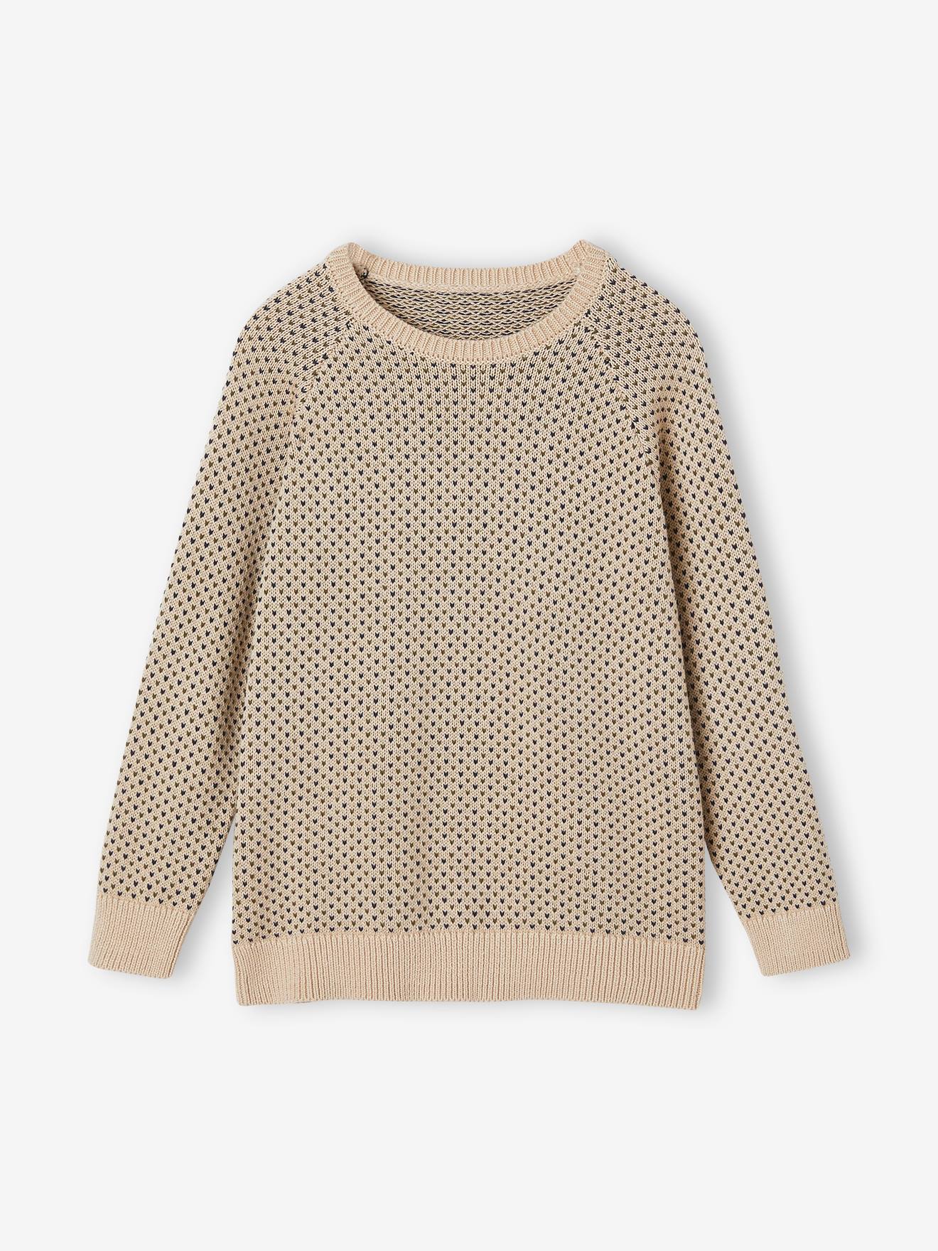 Pull maille fantaisie garçon écru