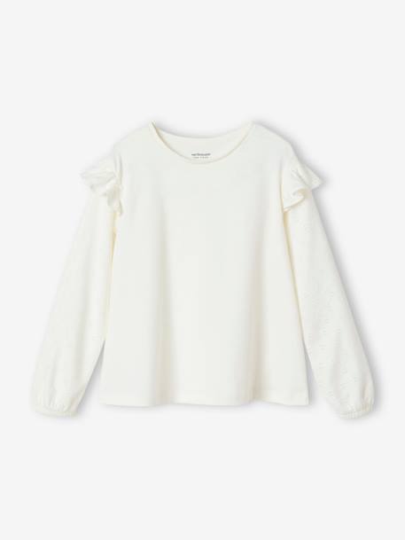 Tee-shirt blouse fille manches longues à volant personnalisable  - vertbaudet enfant