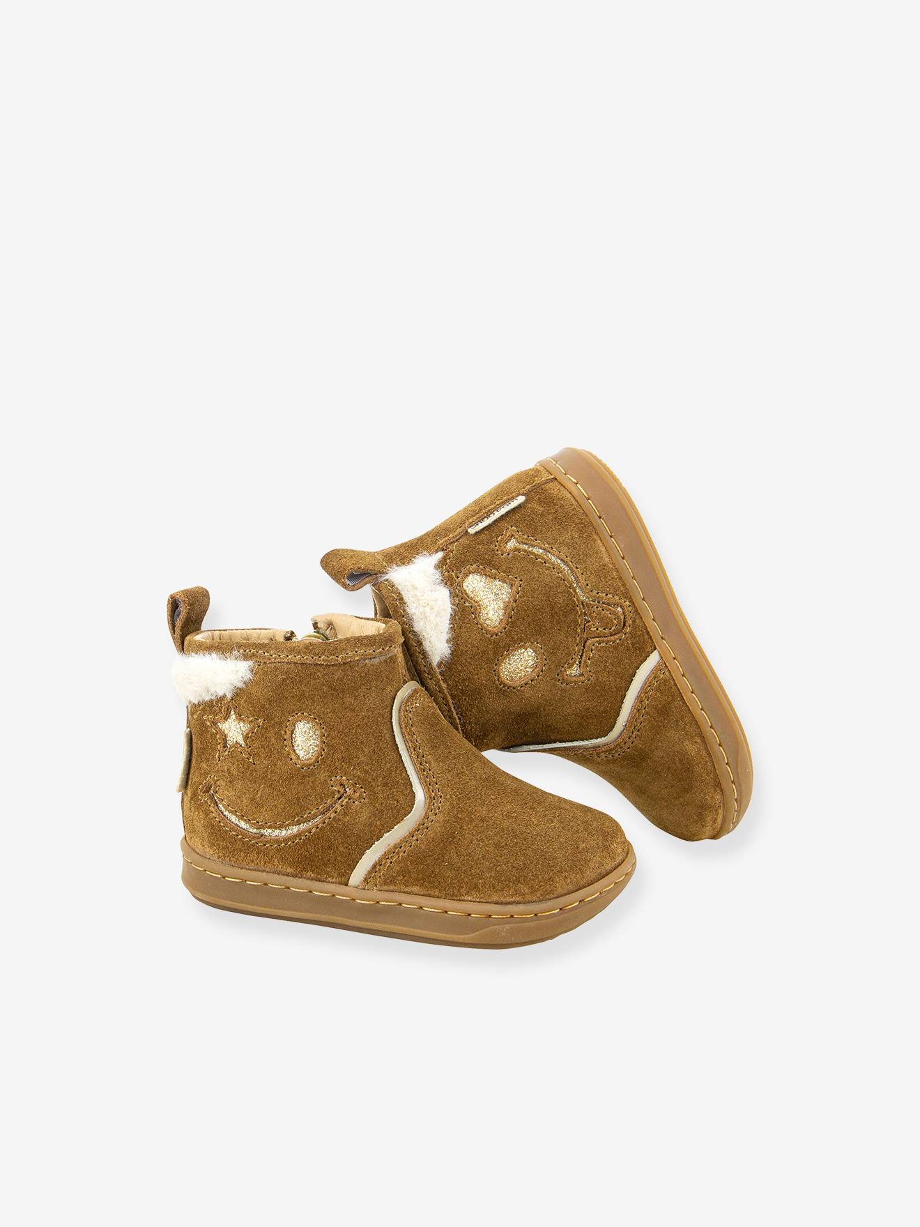 Boots bébé Bouba Joy Velours Glitter SHOO POM® camel
