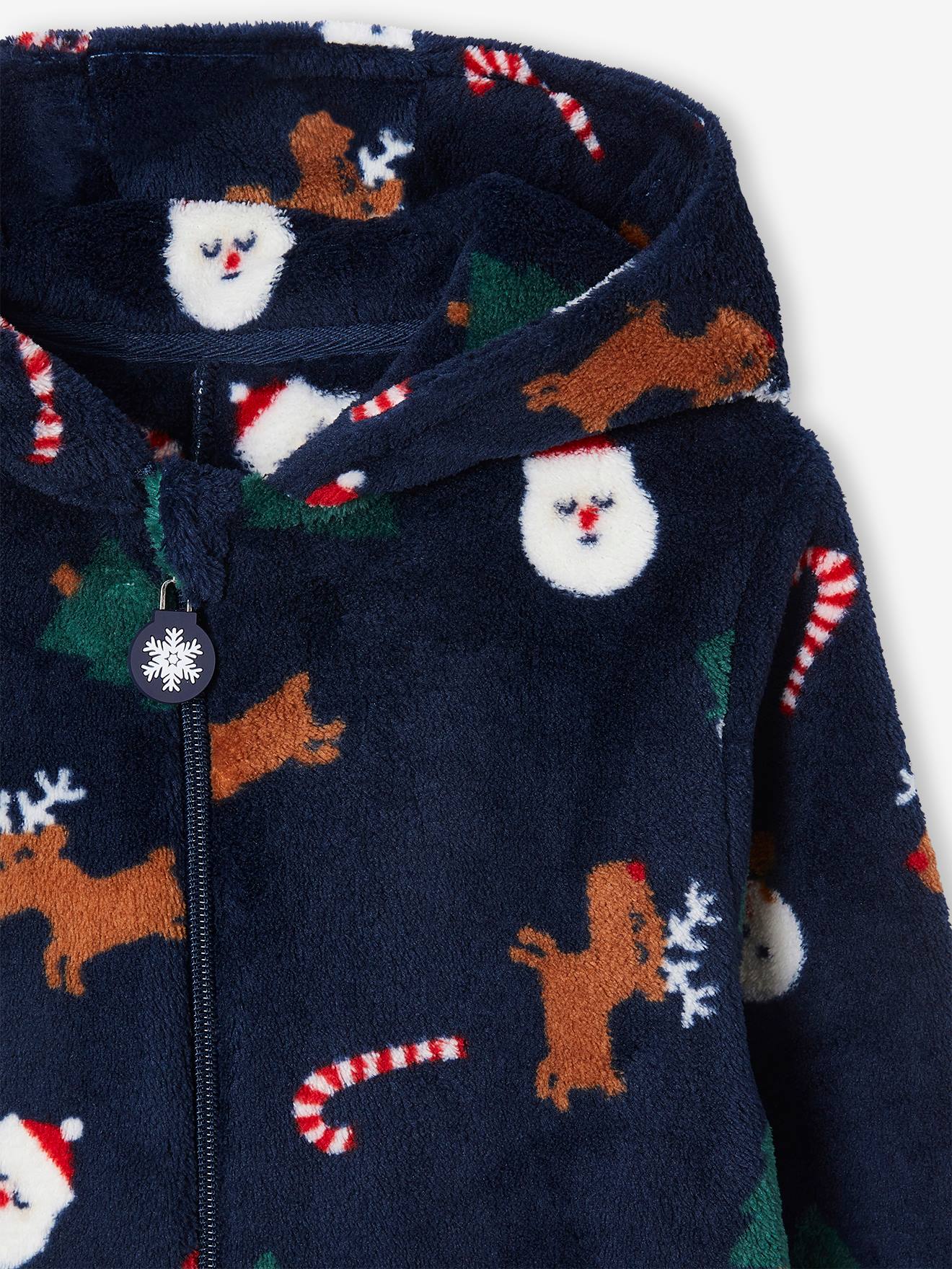 Pyjama Garçon Noël Manches Longues - T-shirt Imprimé + Pantalon Flanelle à Carreaux - 100% Coton Doux