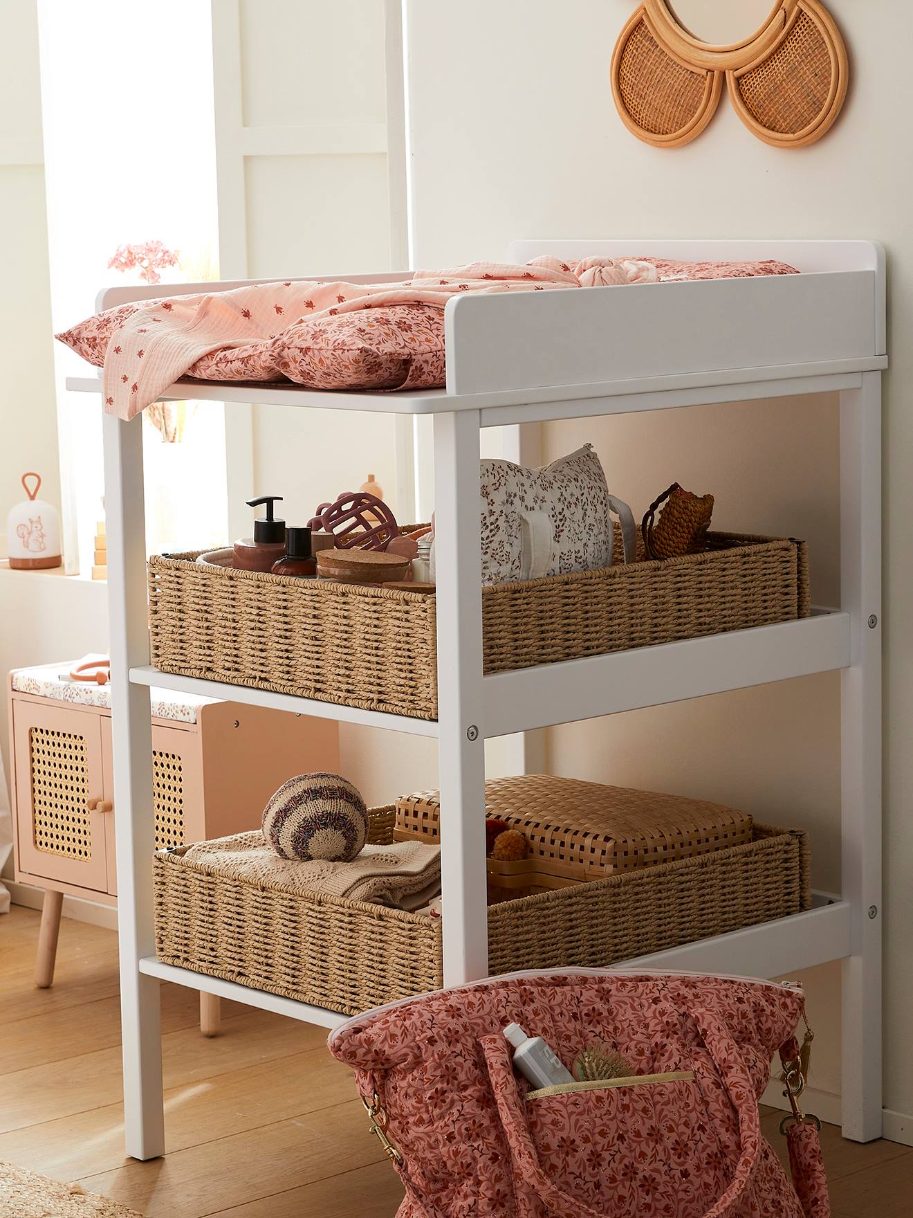 Panier de rangement pour table à lange en corde de papier beige (Vertbaudet) - Image 3
