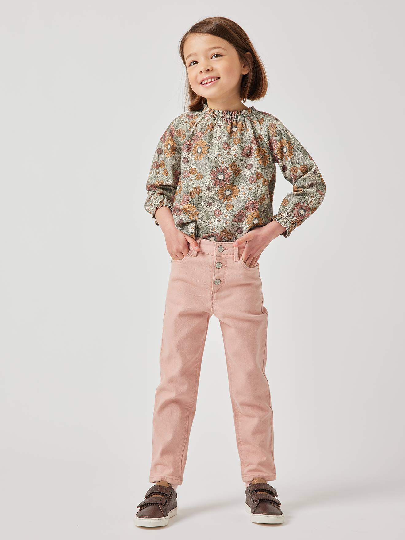 Pantalon Mom MorphologiK Tour de hanches MEDIUM fille rose poudré