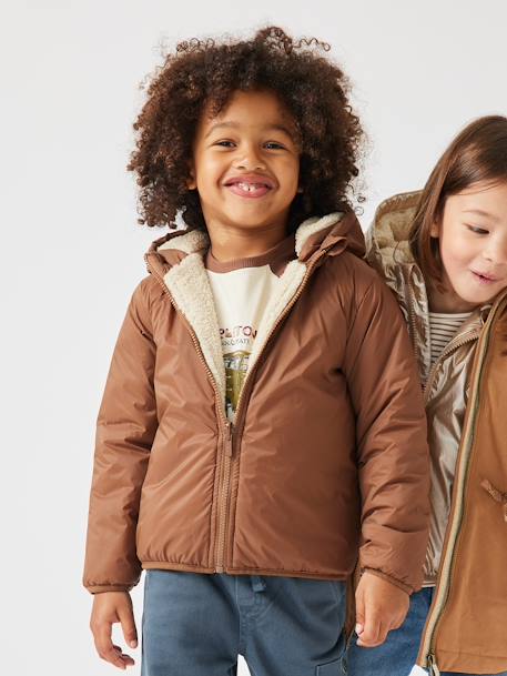 Parka garçon 3 en 1 blouson amovible kaki+lichen+Marine grisé+noix de pécan 43 - vertbaudet enfant 