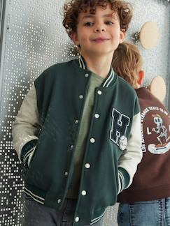 -Sweat garçon molleton style teddy badge en bouclettes.