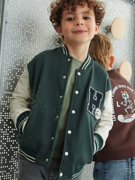 Garçon-Sweat garçon molleton style teddy badge en bouclettes.