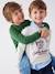 Sweat Basics motifs graphiques garçon blanc chiné+bleu nuit+bordeaux+noix de pécan+vert 2 - vertbaudet enfant 