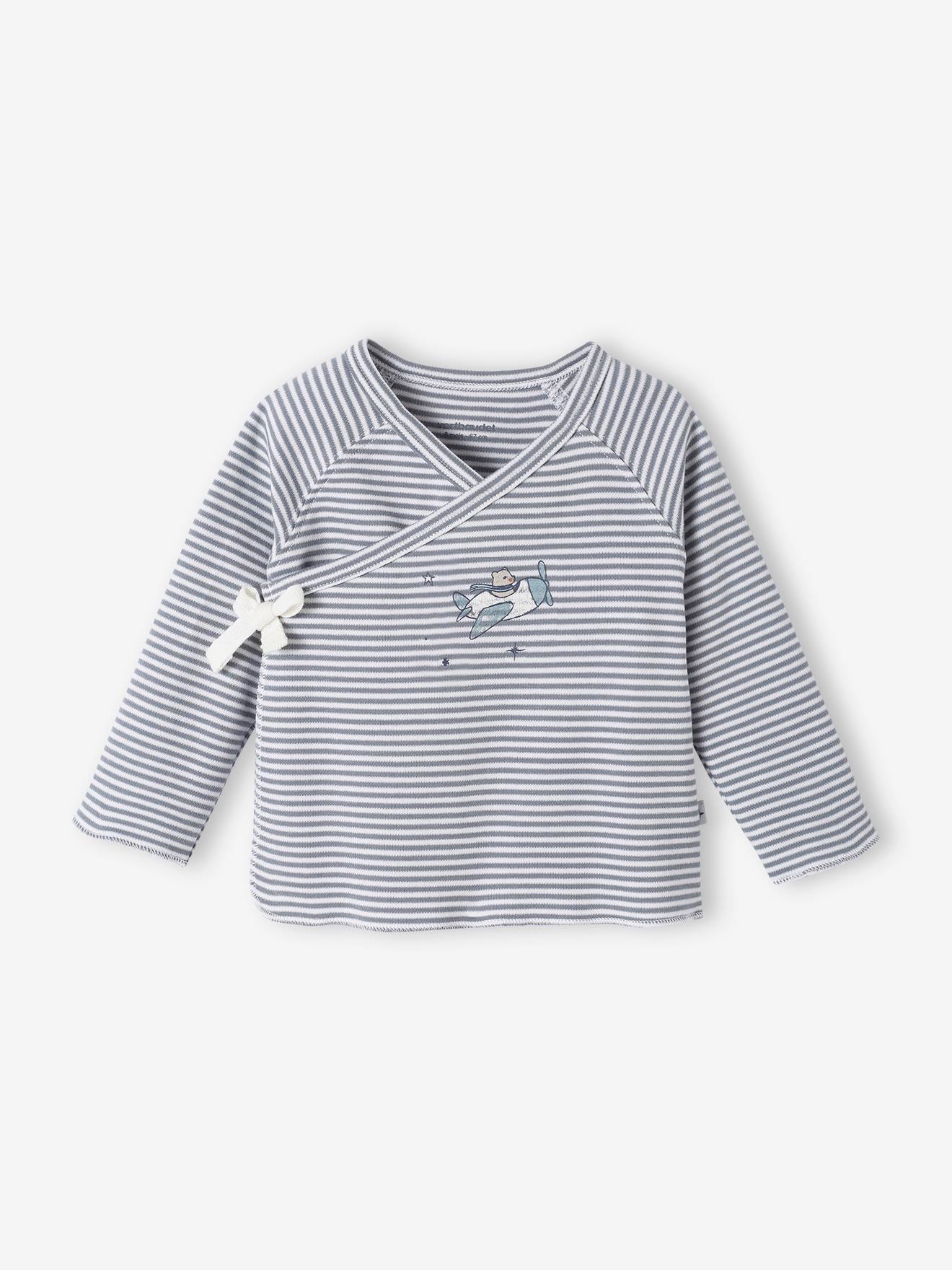 Brassière en interlock bébé naissance bleu grisé