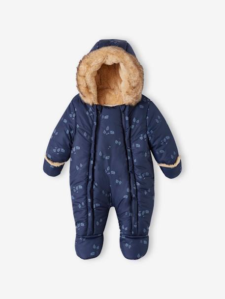 Combipilote bébé double ouverture totale bleu nuit+nude imprimé 1 - vertbaudet enfant 