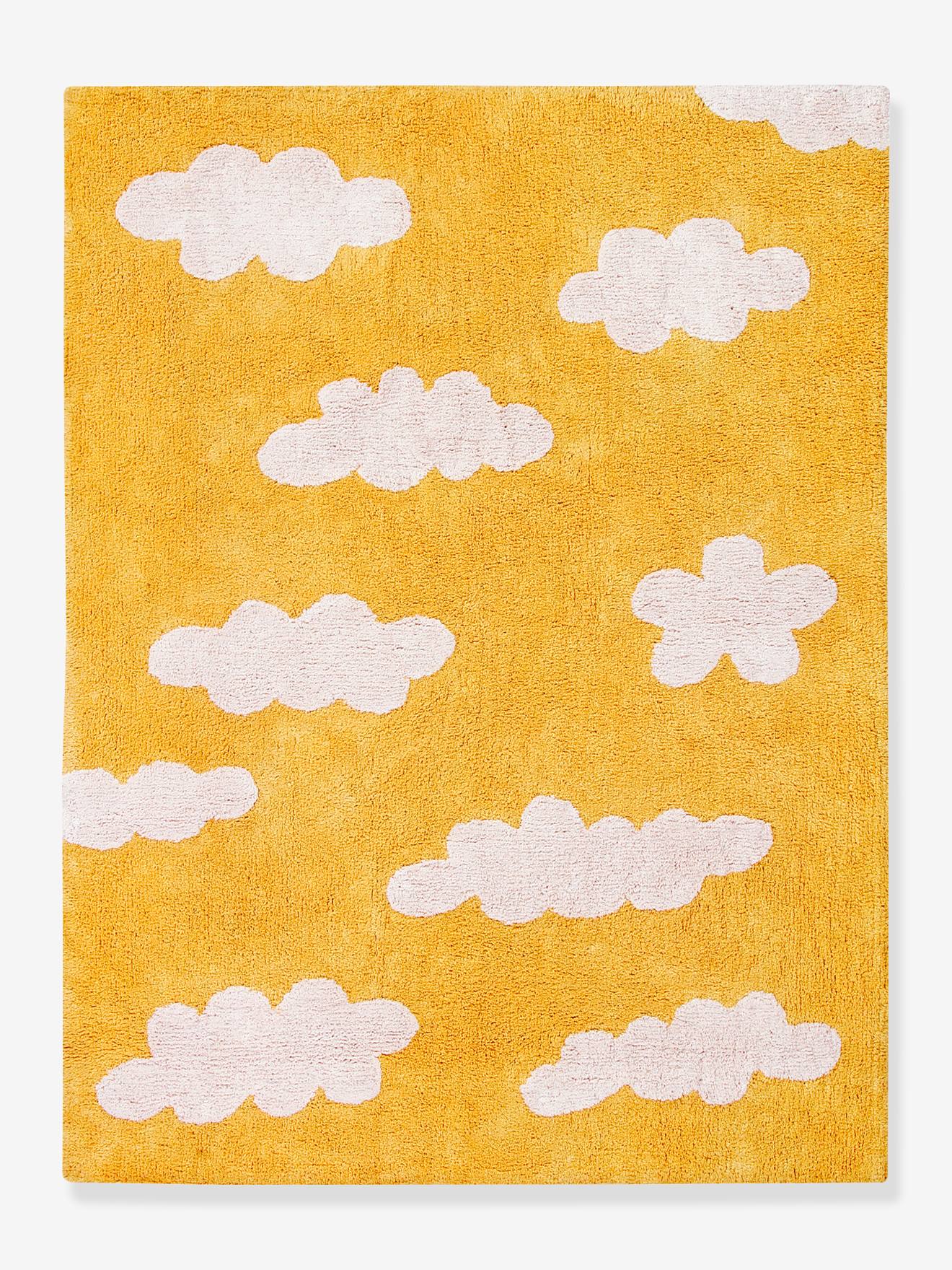 Tapis coton Lavable Motif Nuage - moutarde (Lorena Canals) - Image 2