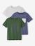 Lot de 3 T-shirts Basics garçon manches courtes blanc chiné+bleu azur+bordeaux+cappuccino+vert+vert d'eau 30 - vertbaudet enfant 