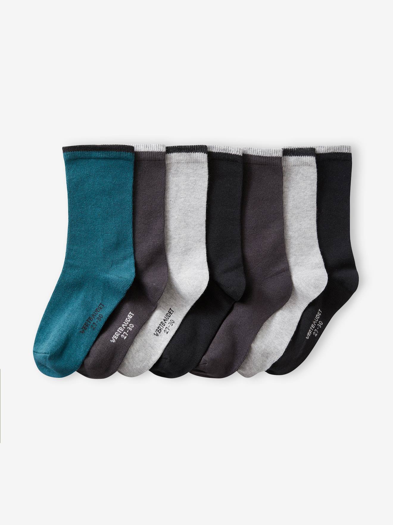 Lot de 7 paires de chaussettes garçon BASICS gris