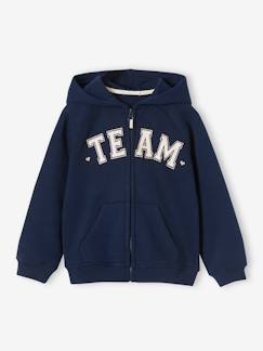 -Sweat zippé à capuche motif "Team" sport fille