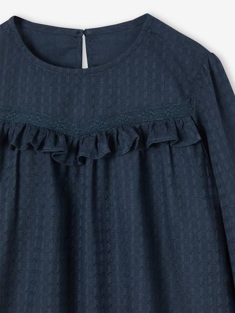 VERTBAUDET Blouse Bébé à Volants – 100% Coton, Manches Longues, Style Romantique Et Confortable