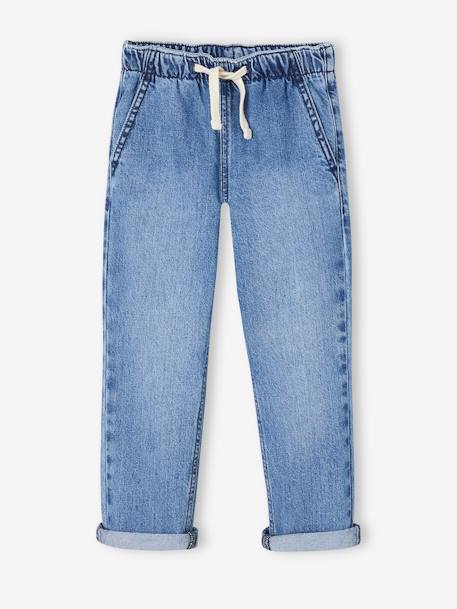 Jean garçon large facile à enfiler denim black+denim bleached+denim brut+gris+stone 39 - vertbaudet enfant 