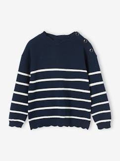 Pull fille marinière fantaisie   - vertbaudet enfant