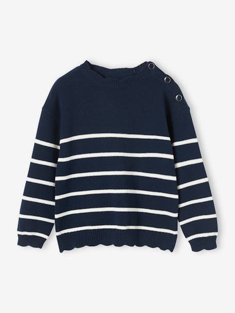 Pull fille marinière fantaisie   - vertbaudet enfant