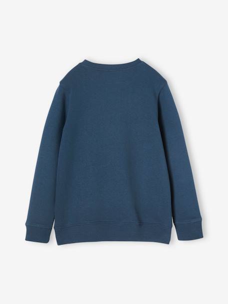 Sweat Basics motifs graphiques garçon blanc chiné+bleu nuit+bordeaux+noix de pécan+vert 10 - vertbaudet enfant 