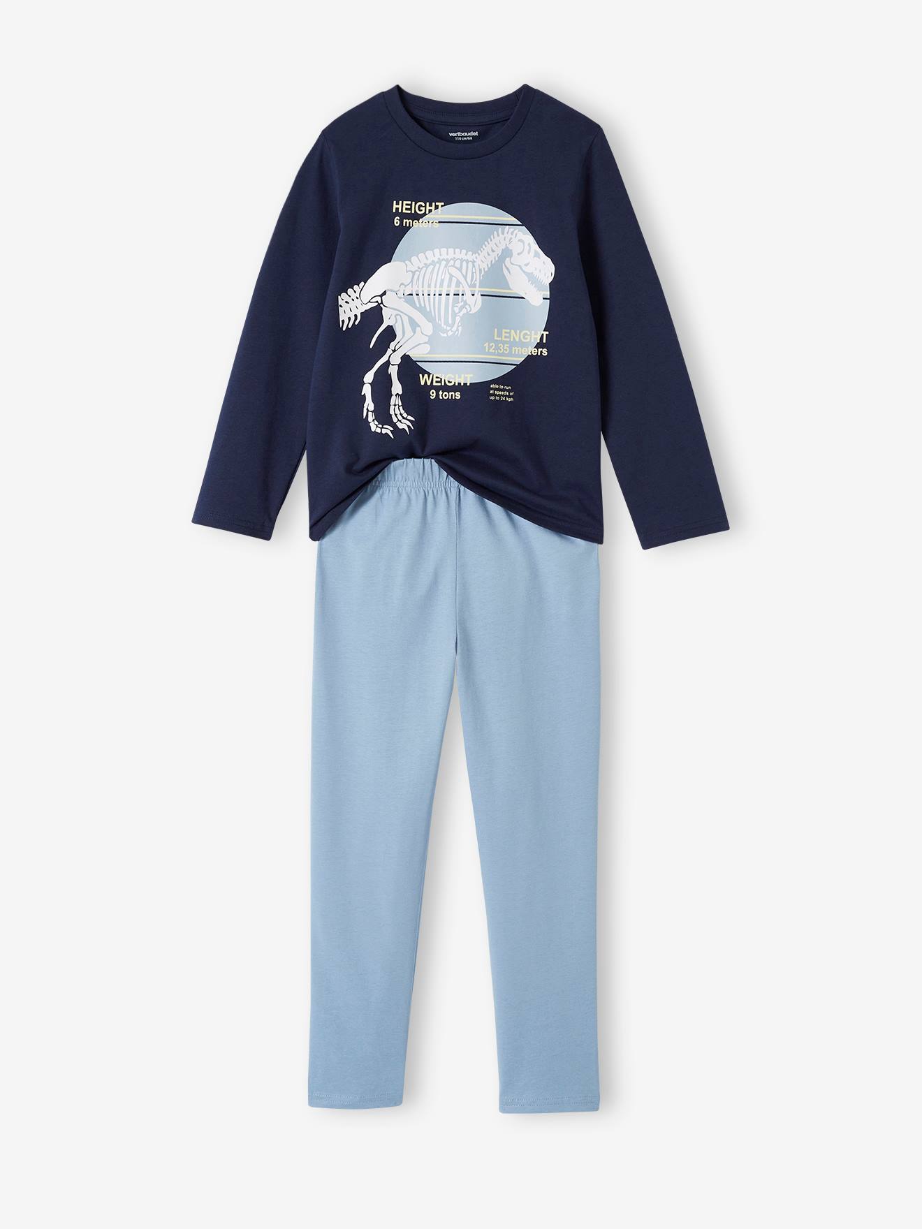 pyjama dino garçon basics bleu ciel