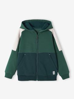 Sweat garçon zippé à capuche effet colorblock sport   - vertbaudet enfant