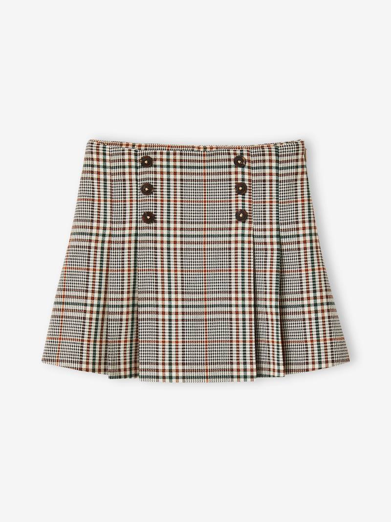 Jupe pliss?�e fille marine - Vertbaudet