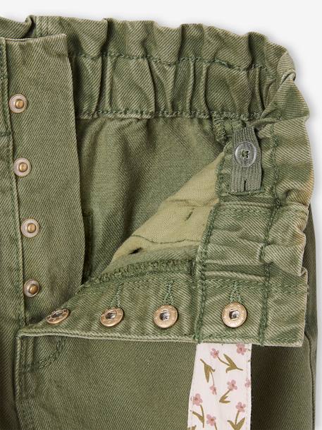 Pantalon paperbag fille et sa ceinture foulard à fleurs abricot+mauve+vert 10 - vertbaudet enfant 
