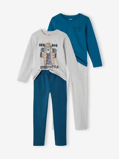Garçon-Pyjama, surpyjama-Lot de 2 pyjamas "Chien skateur" garçon BASICS