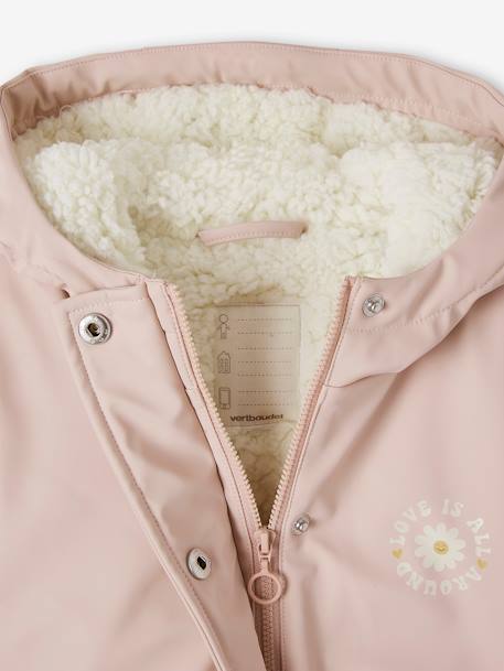 Ciré fille à capuche doublé sherpa anthracite+indigo+multicolore+rose pâle 19 - vertbaudet enfant 