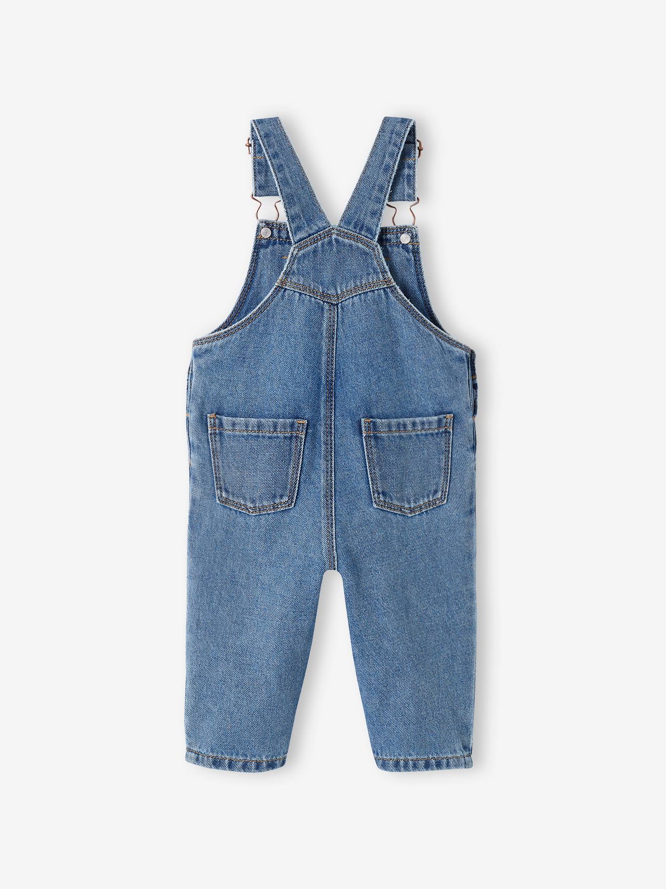 Salopette bébé en denim stone (Vertbaudet) - Image 1