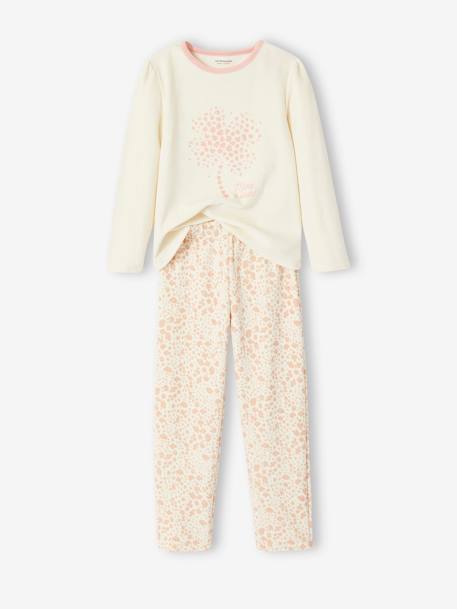 Fille-Pyjama, surpyjama-Pyjama en velours fille imprimé "sauvage"