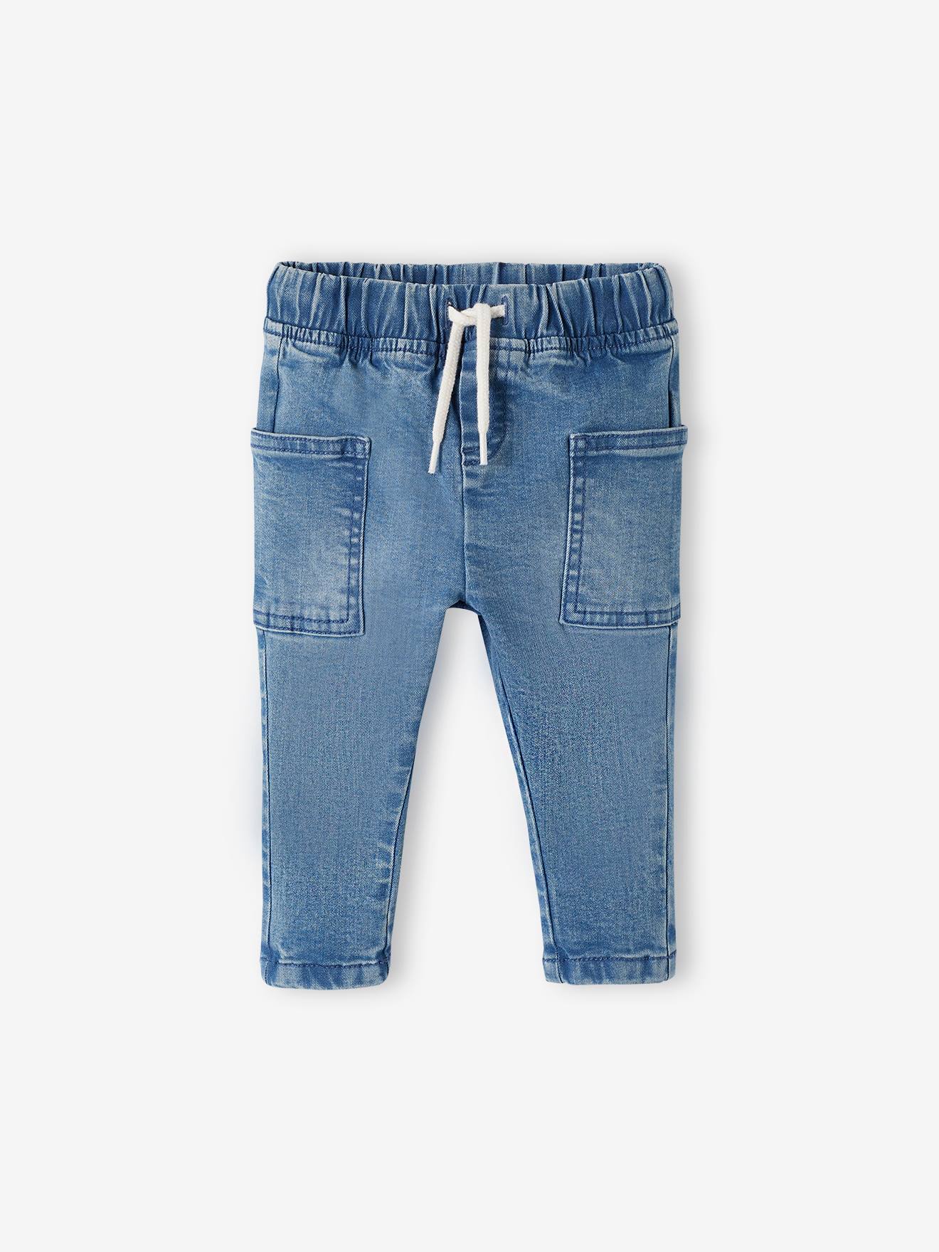 Pantalon en denim bébé taille élastiquée double stone