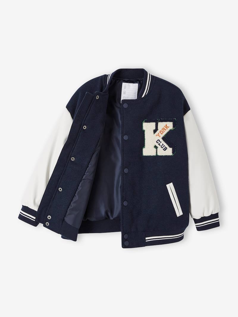 Vertbaudet Sweat Style Teddy En Molleton Garçon Badge En Bouclettes