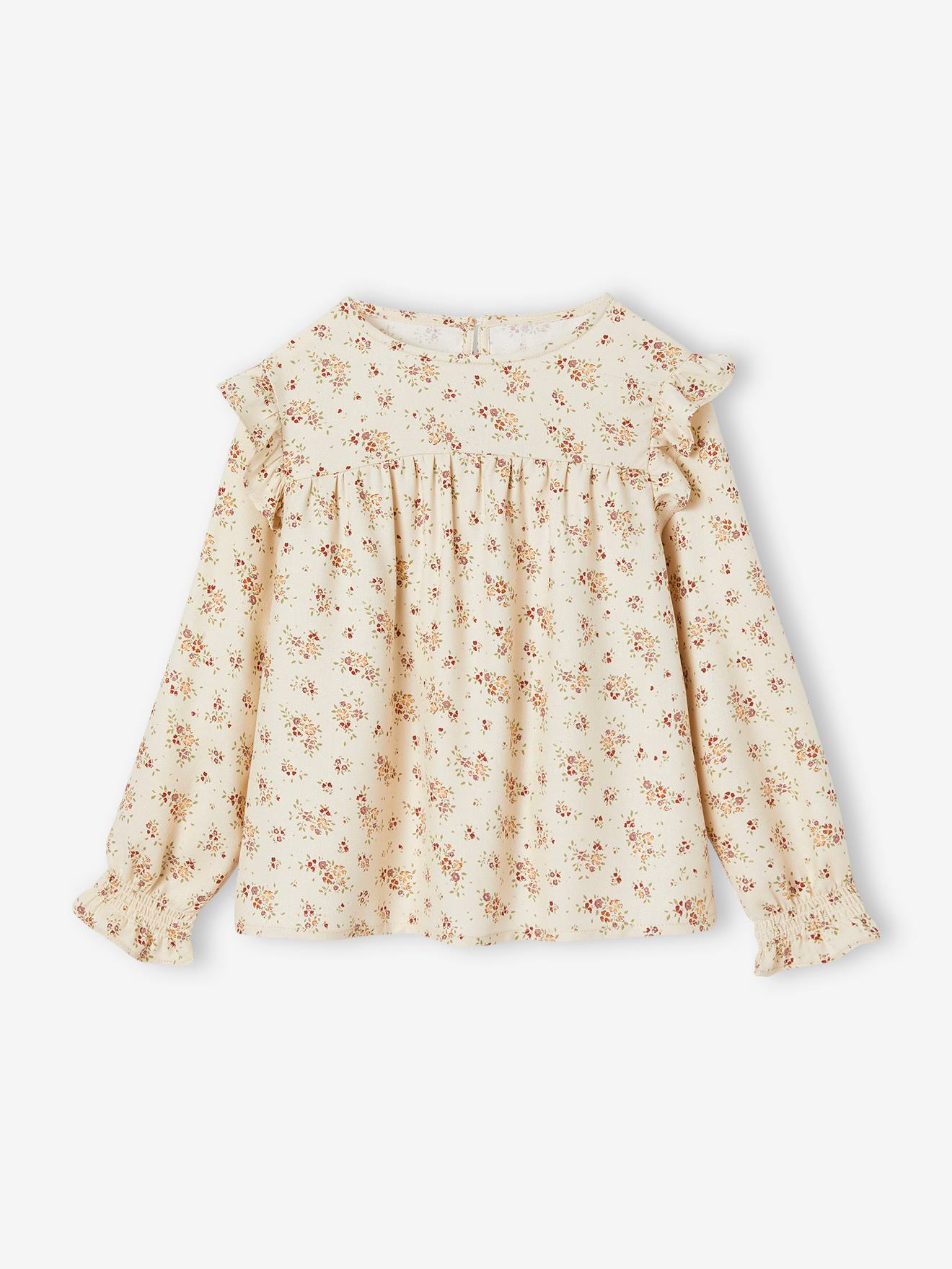 Chemisier Fille HOOLABALO Manches Courtes Fleurs Bleues - Taille 7-8 Ans - Neuf Avec étiquettes