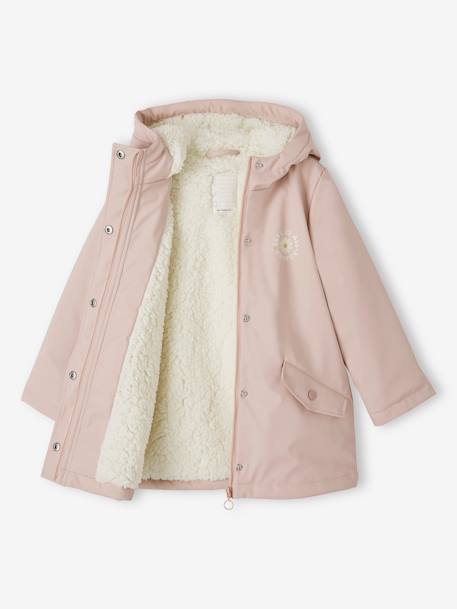 Ciré fille à capuche doublé sherpa anthracite+indigo+multicolore+rose pâle 17 - vertbaudet enfant 