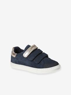 Chaussures-Baskets enfant fille en cuir à scratchs