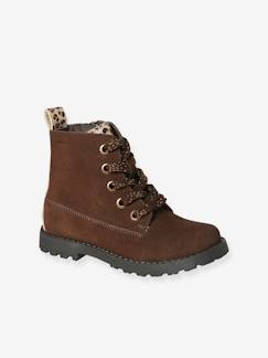 -Boots lacées et zippées en cuir fille collection maternelle