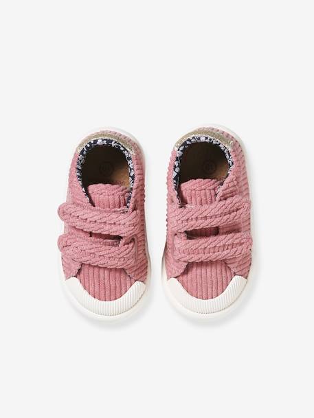 Baskets toile lacets élastiqués fille collection maternelle rose pâle